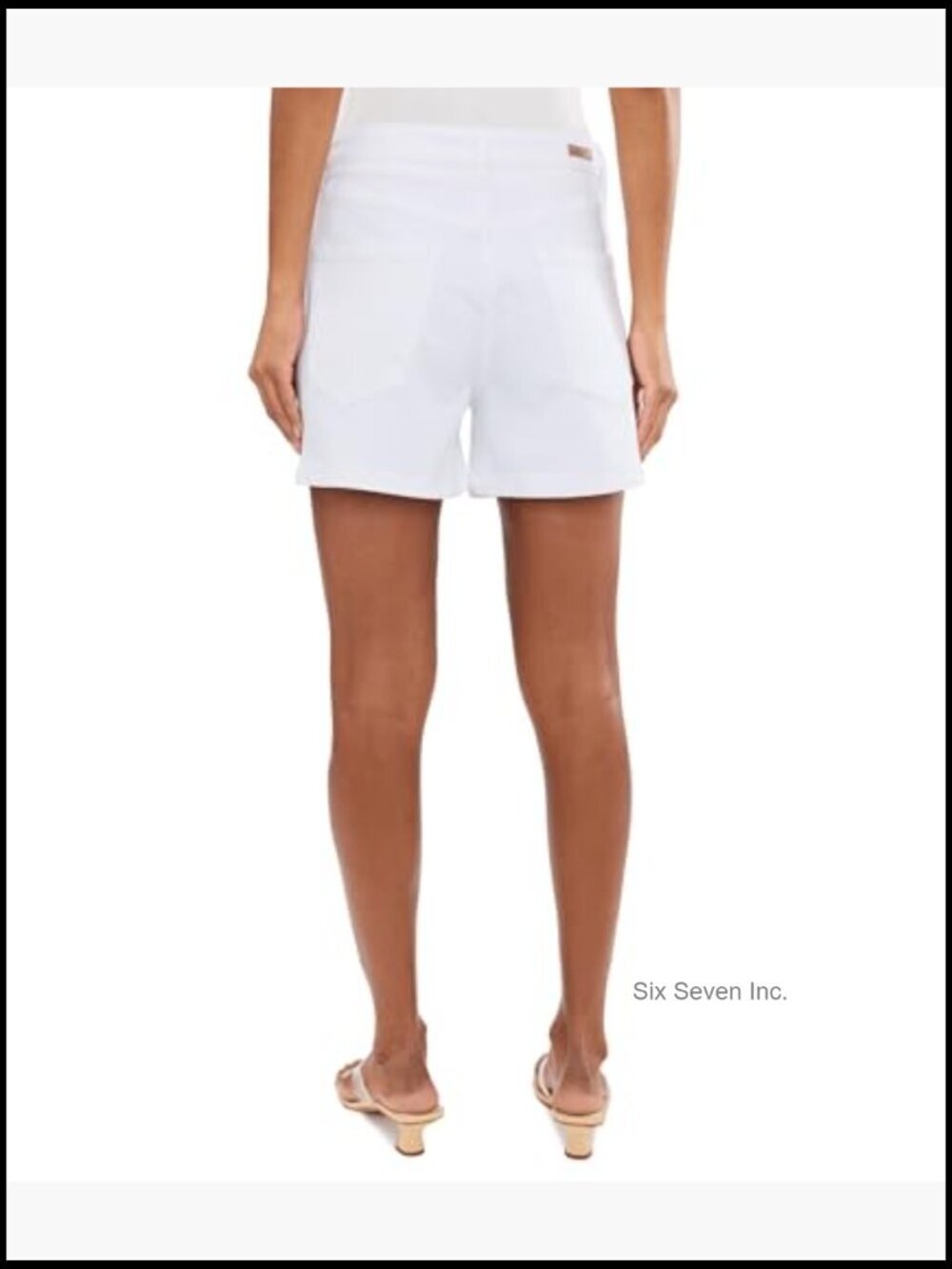 High-Rise Heritage Denim Shorts with Zip-Fly & Button Closure - Picture 4 of 5